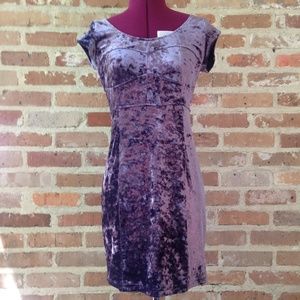 Light Purple Cap Sleeve Velvet Mini Dress Medium